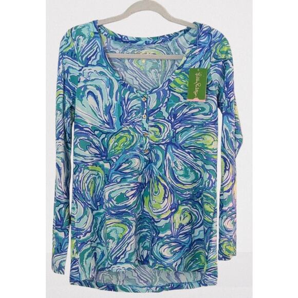 NEW w/ Tag LILLY PULITZER 100% Pima Cotton Long Sleeve Sorella Top SIZE XS - Picture 1 of 5